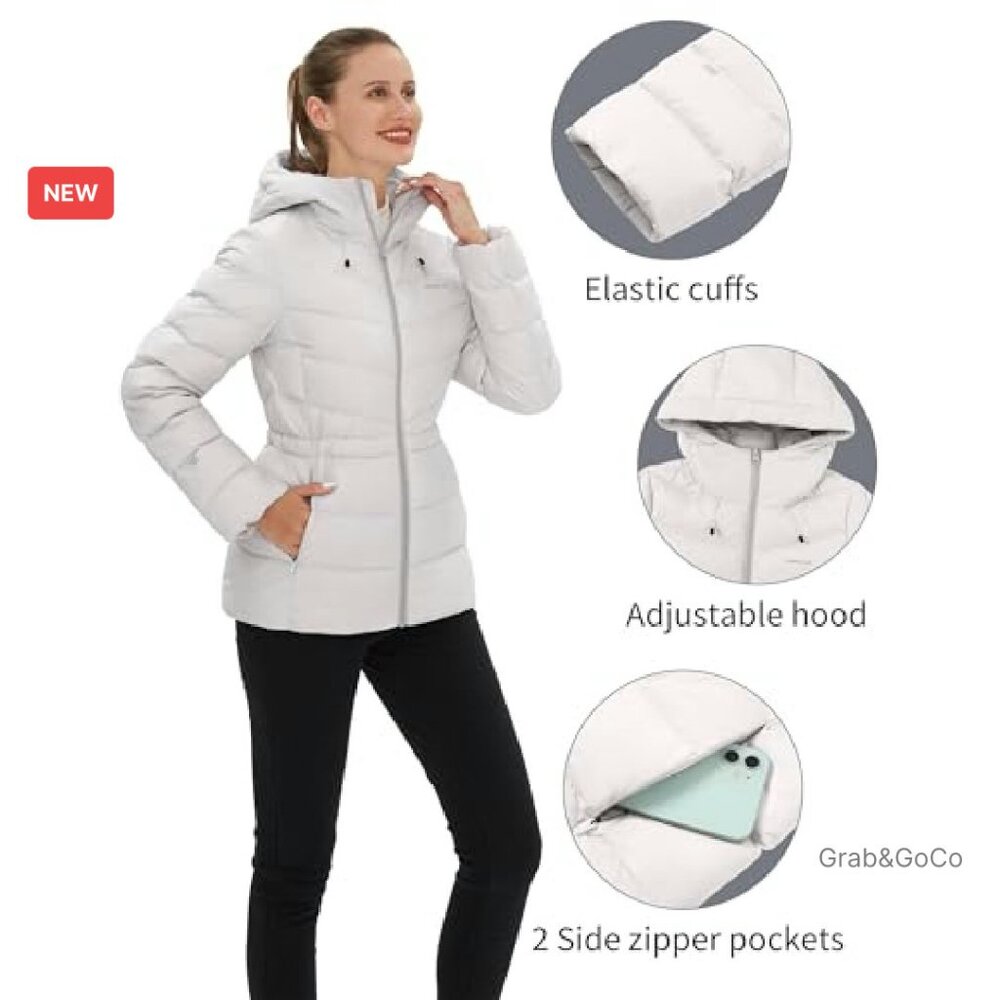 Down Puffer Jacket Lightweight Hooded Winter Coat… - image 6